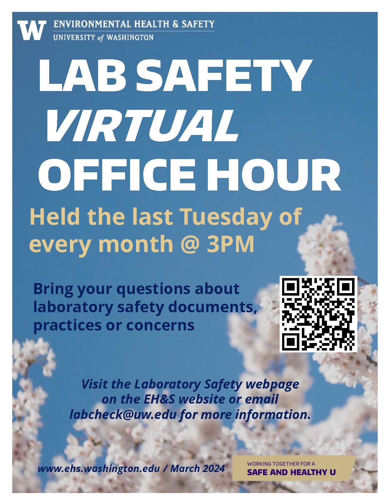 Poster announcing Lab Safety Office Hours