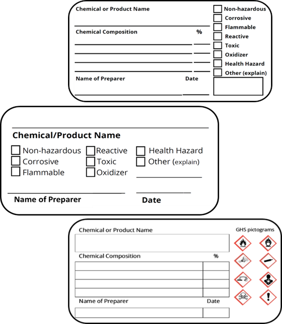 New Chemical Container Labels Webpage Ehs