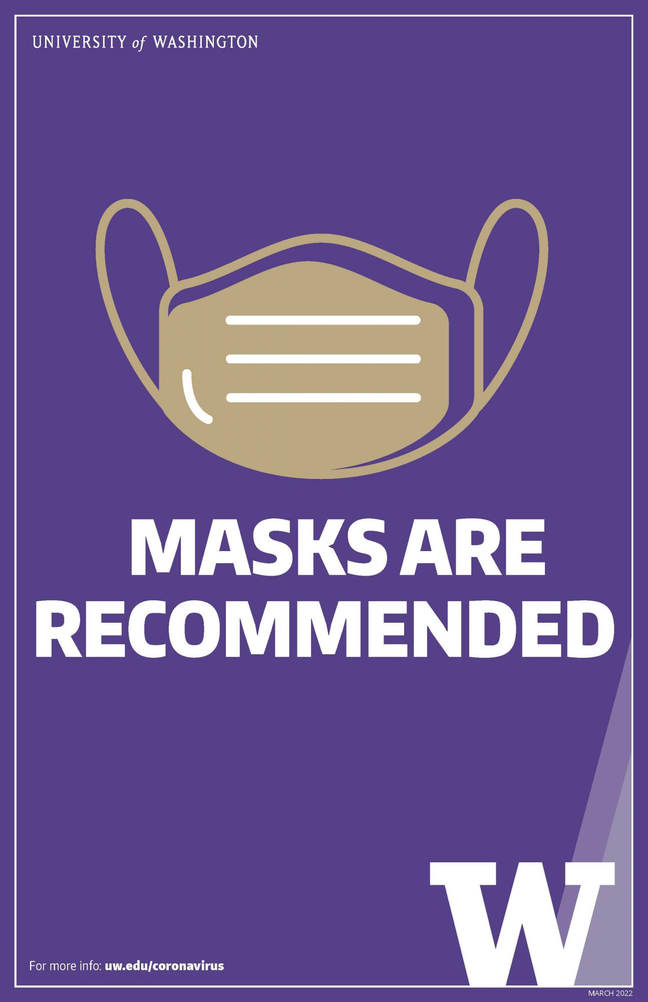 masks are recommended poster in color