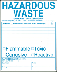 UW Hazardous Waste Label