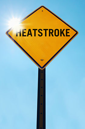road sign reads "heatstroke"