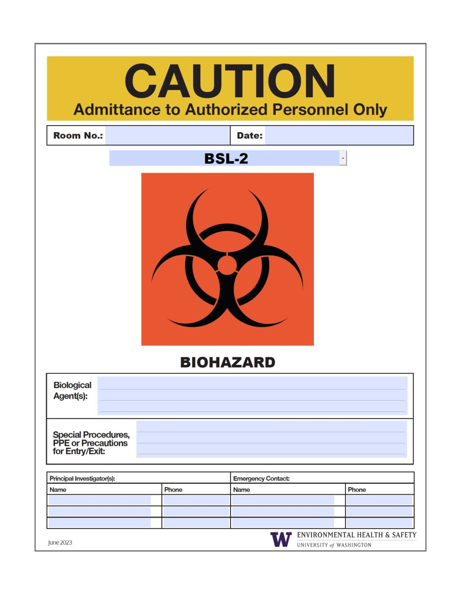Image of biohazard sign with border